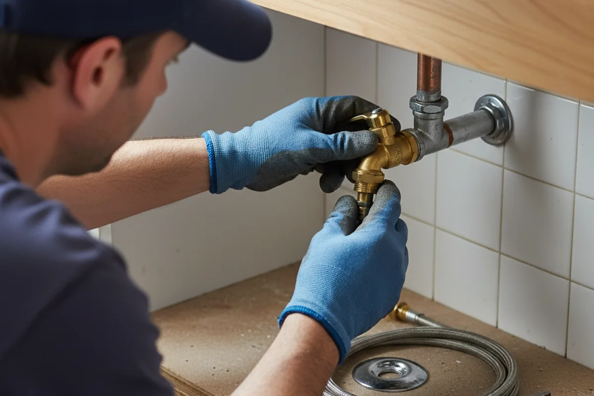 Shutoff valve and fitting work during Faucet and Fixture Repair in Donald